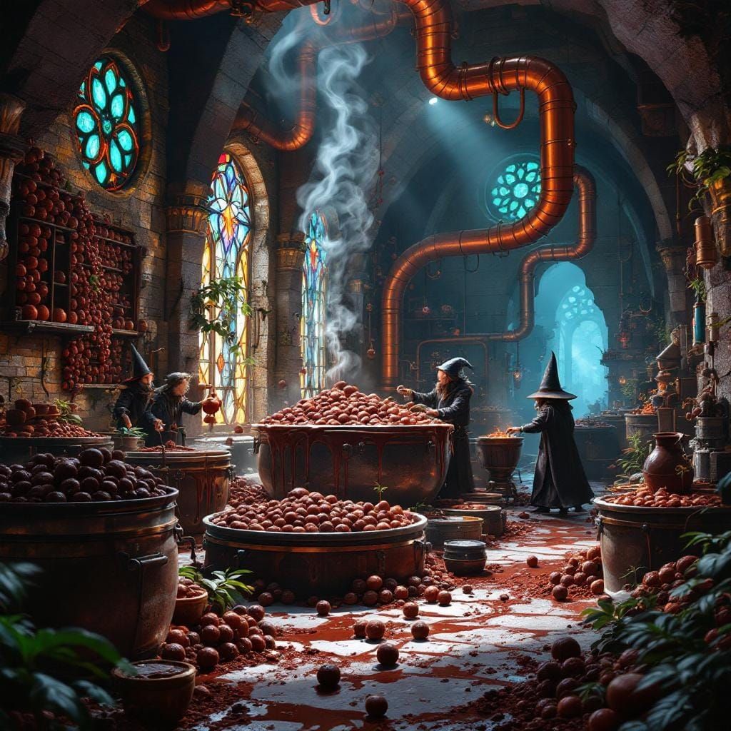 Mystical Chocolate Factory in Fantasy Realm