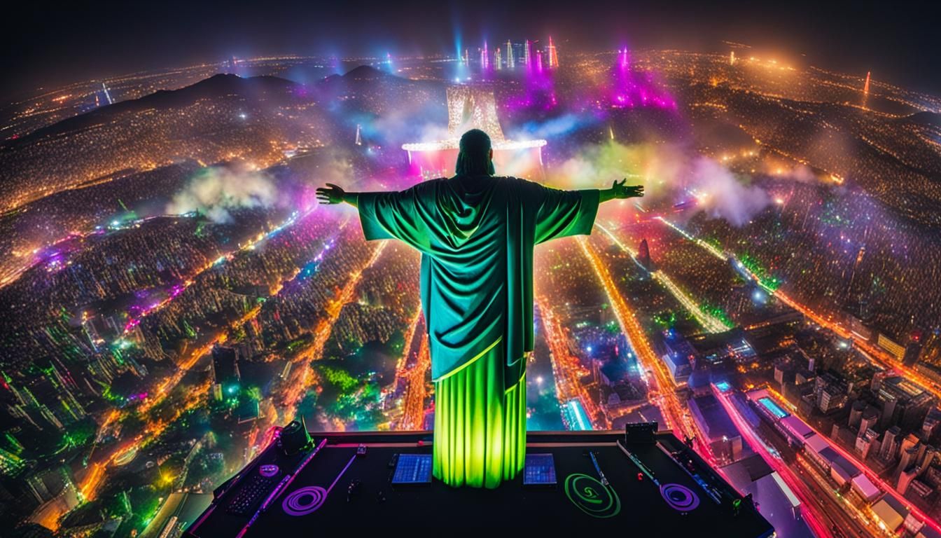 Christ the Redeemer as EDM DJ