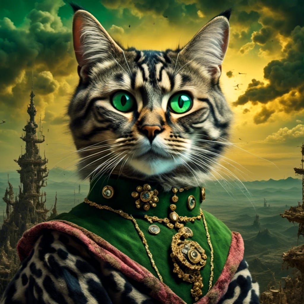 Surrealism - Decorated Tabby Cat