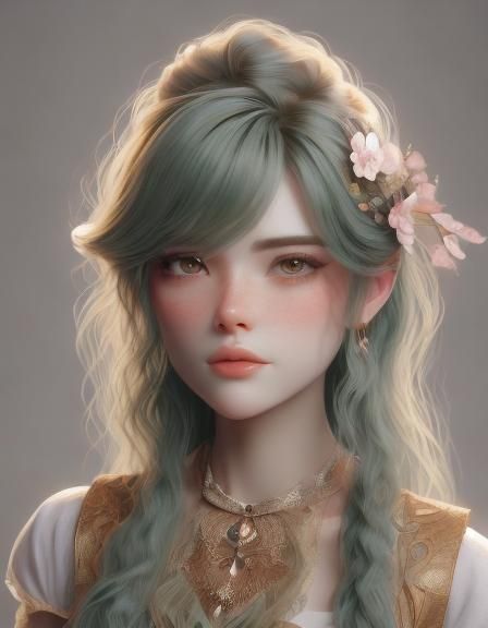 Realistic Male Portrait with Glowing Green Eyes