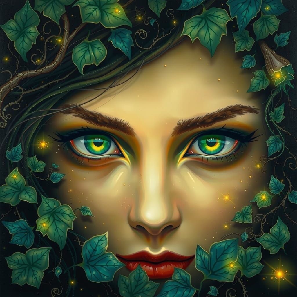 Surreal Emerald Eyes Portal to Mystical Realms