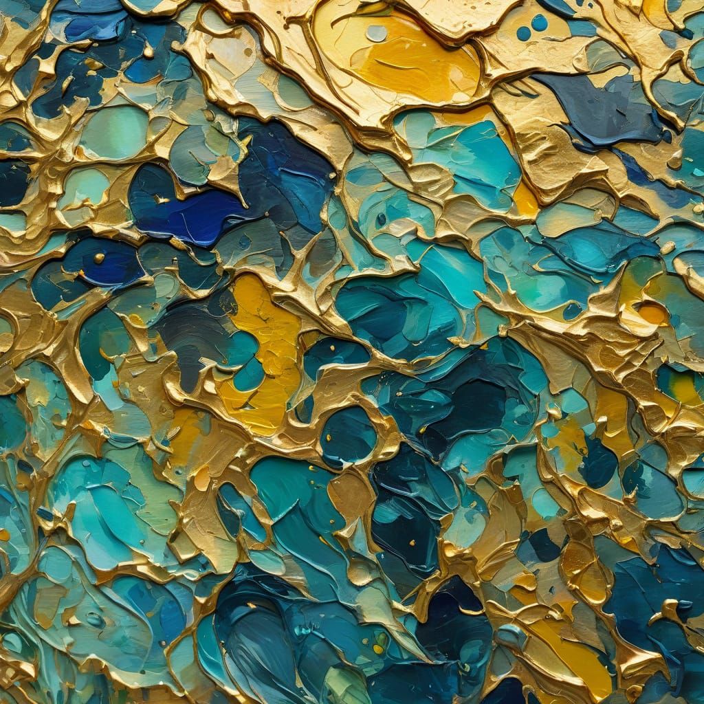 Gouache Style Close-up with Vibrant Colors and Texture