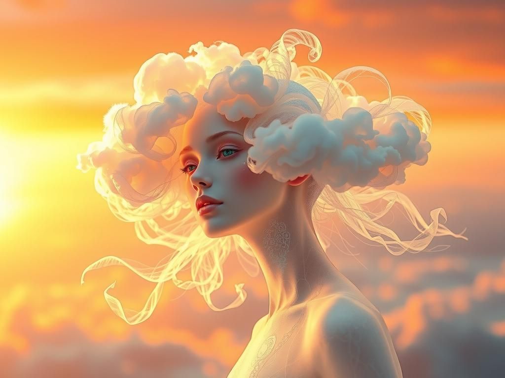 Ethereal Extraterrestrial Being in a Cloudscape