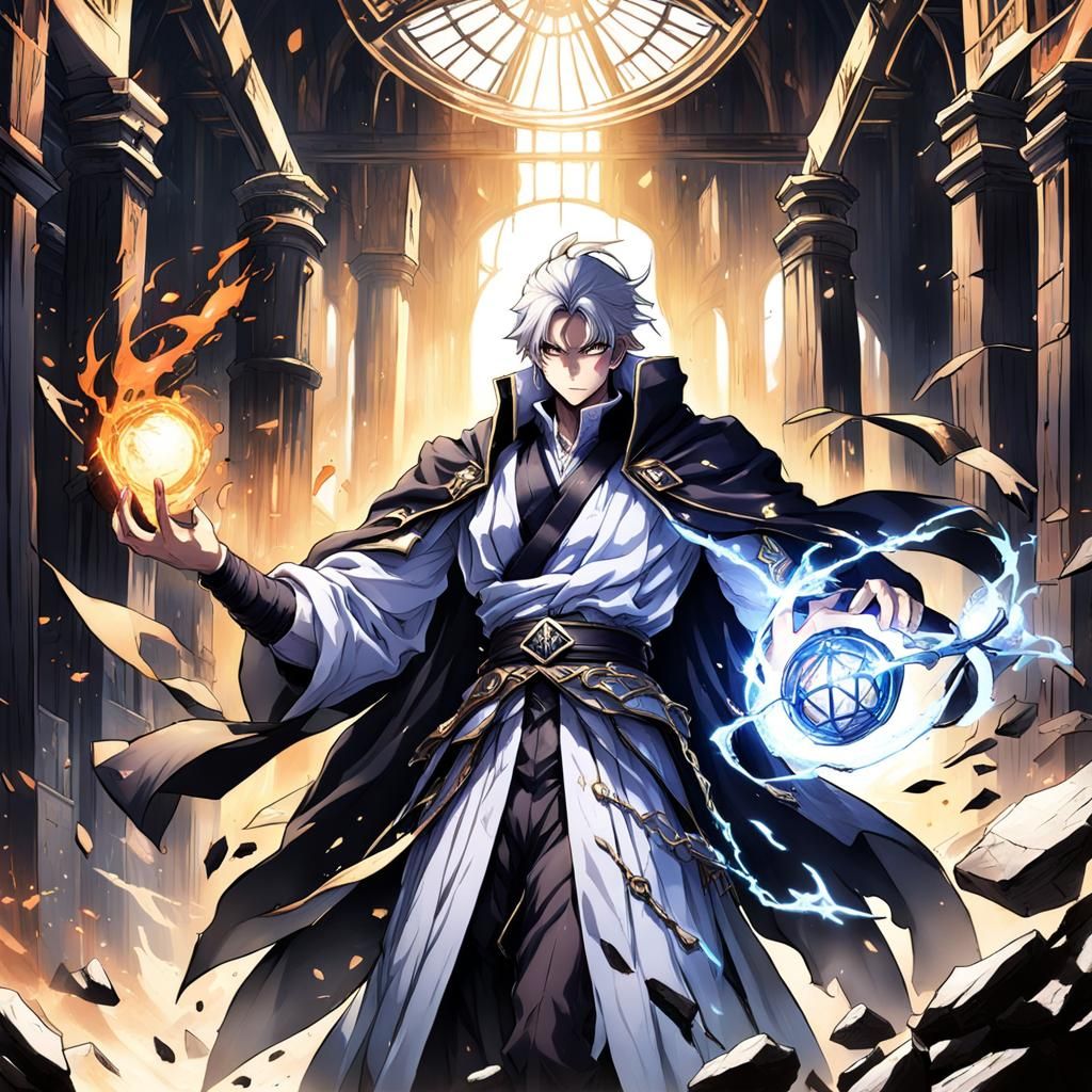 Anime Sorcerer Seizes Temple Source: Elara and Dain's Battle