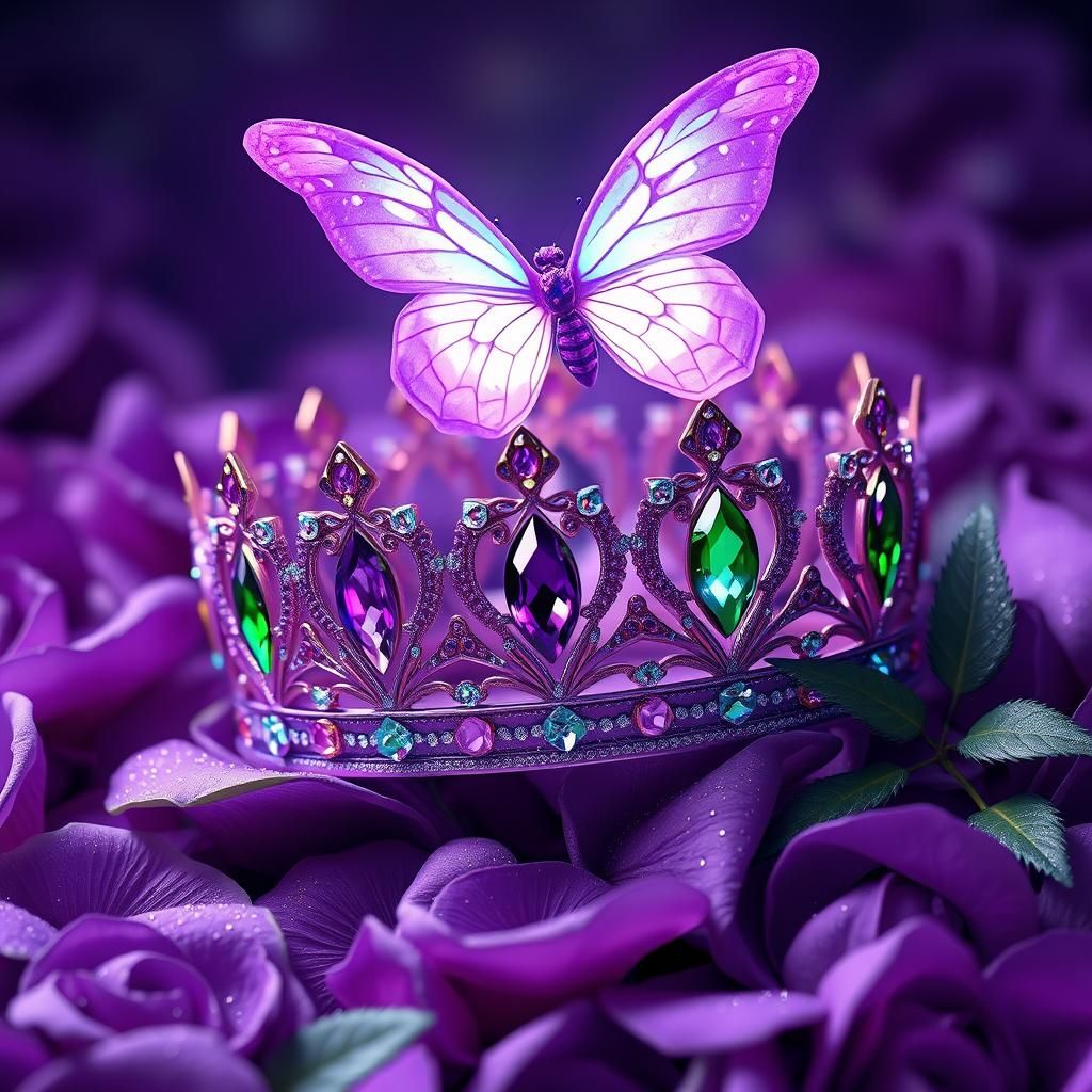 Purple Crown with Butterfly: Fantasy Concept Art