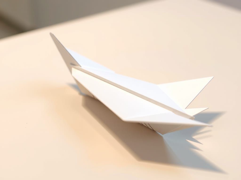 Intricate Paper Plane on a Table