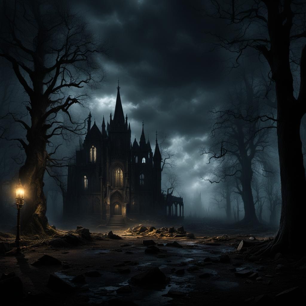 Ominous Scene with Chaotic Lighting