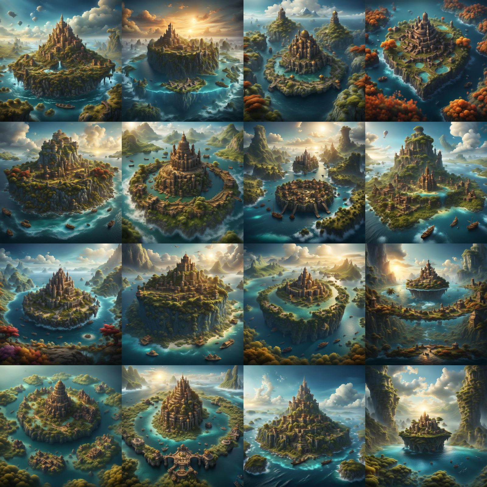 Island Civilization Amidst the Sea: Fantasy Concept Art