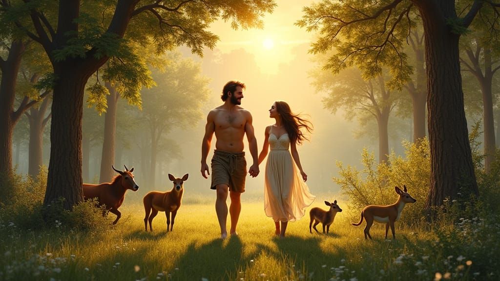 Adam and Eve in a Garden of Eden