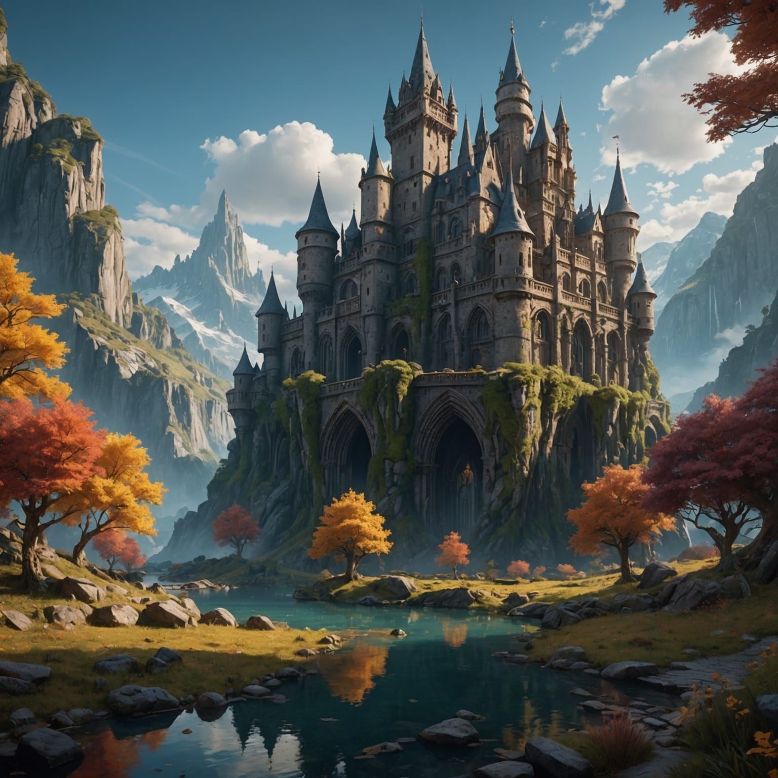 Fantastical Matte Painting in Deep Color, 8K