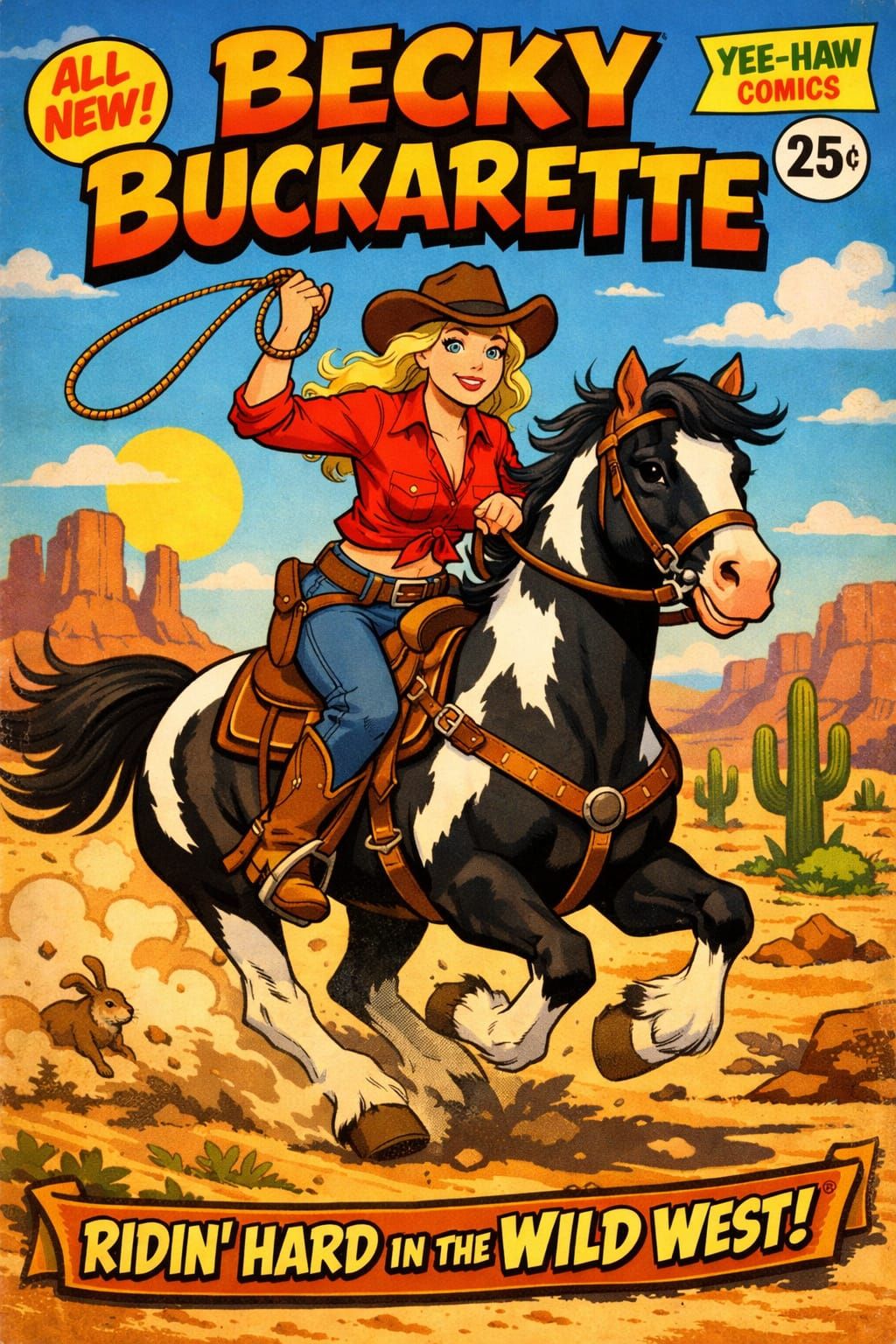Becky Buckarette Realistic Comic Book Cover Art