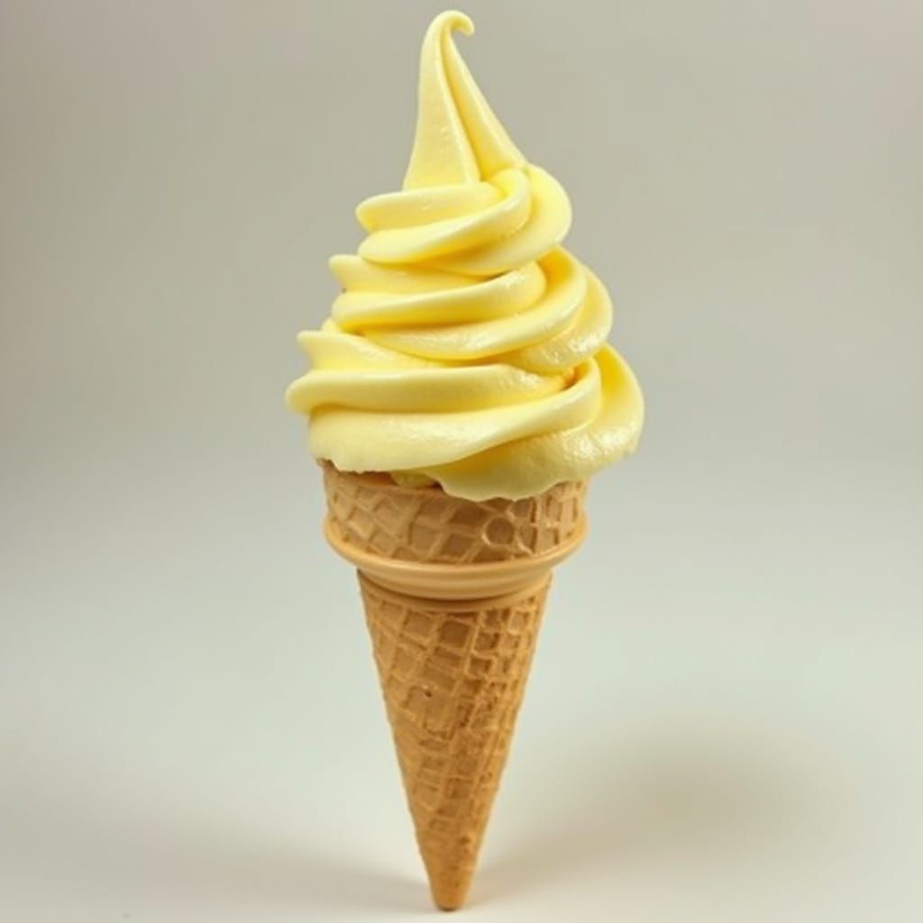 Melted Lemon Gelato Ice Cream Cone