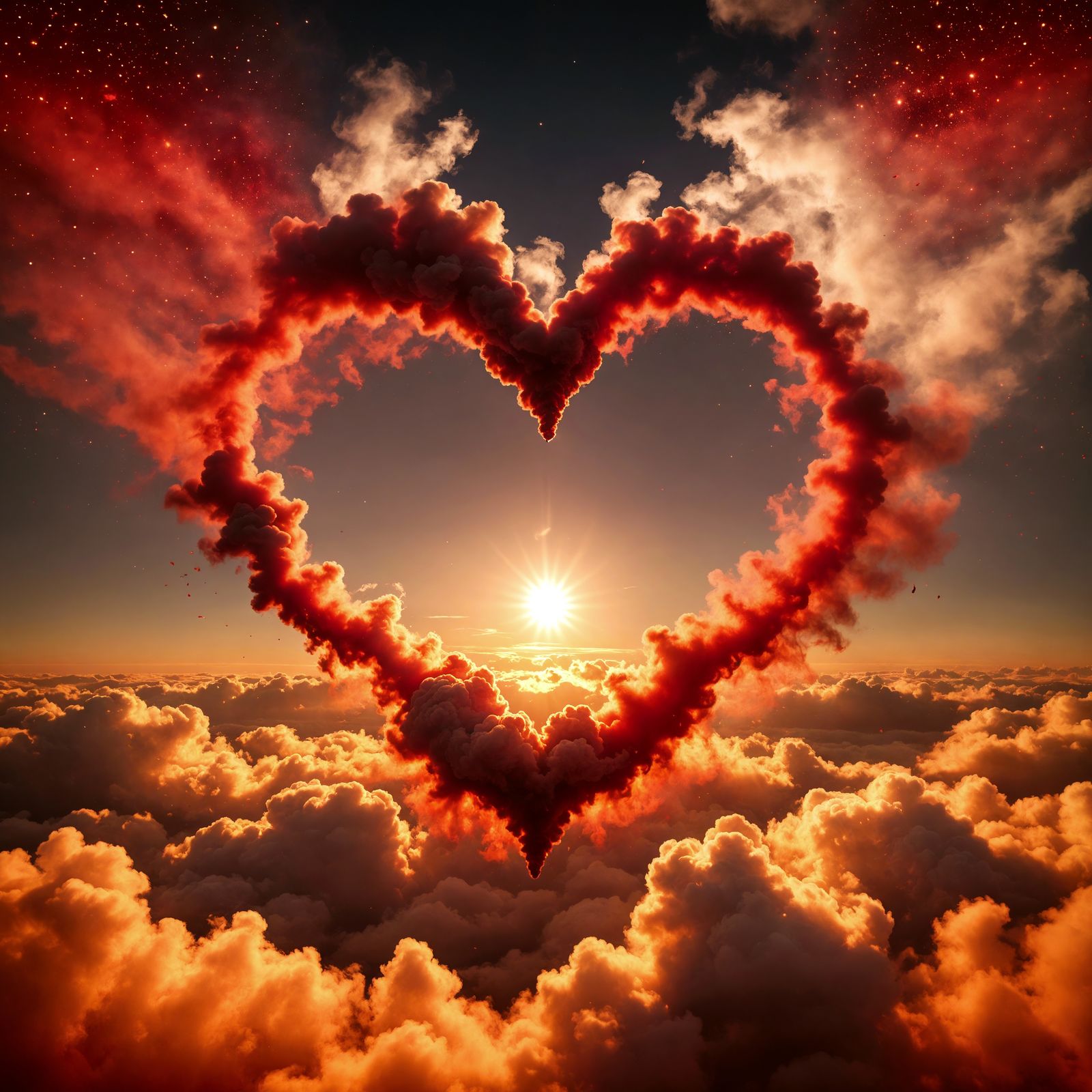Heart-Shaped Cloud Framing a Sunrise