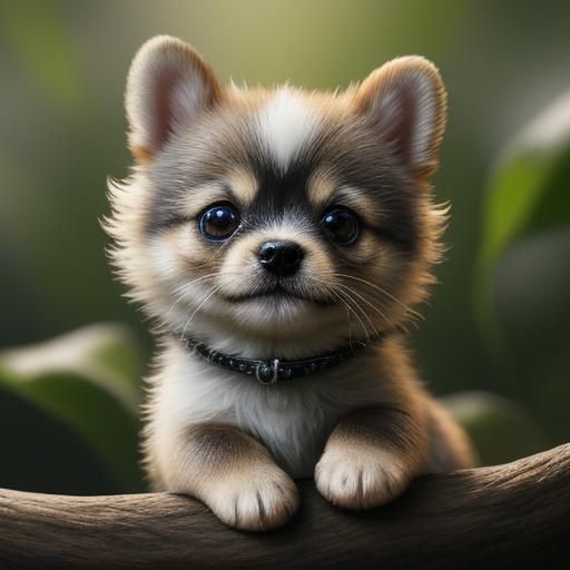 Miniature Puppy in Hand: Photorealistic CGI Rendering