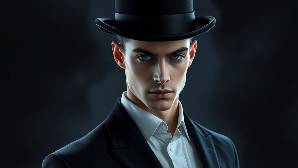 Ethereal Dark Fantasy Emperor in Ultra-Realistic Black Attir...