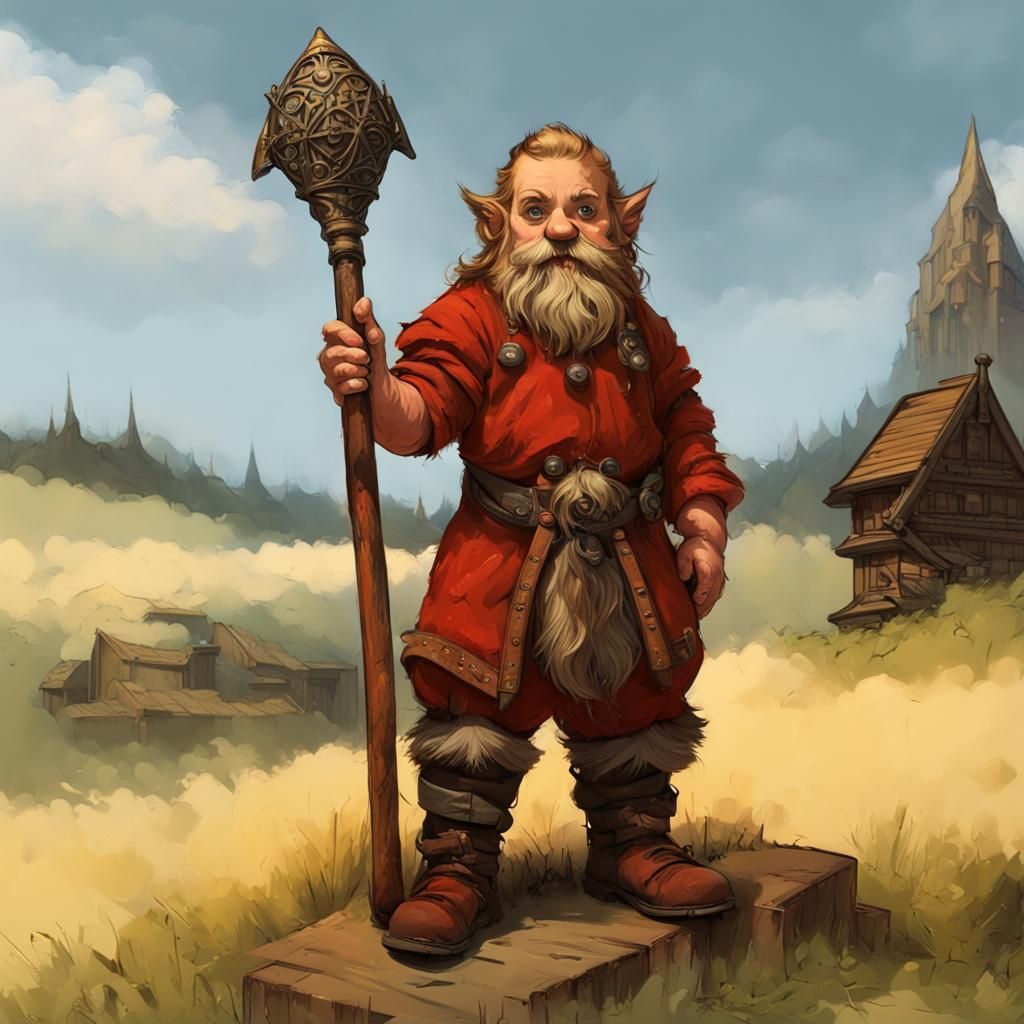 Indian Dwarf Sun Mage in Grassy Field