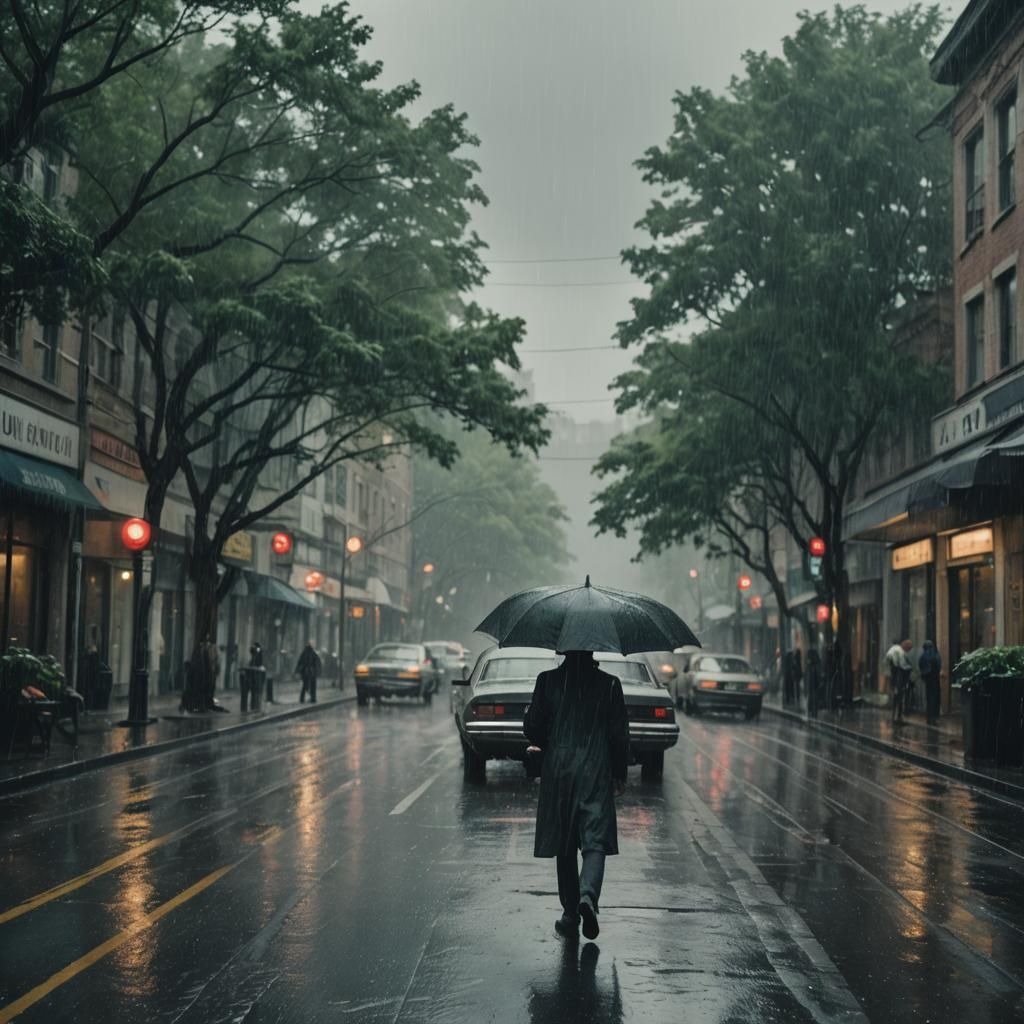 Rainy Day Scenes in Cinematic Style