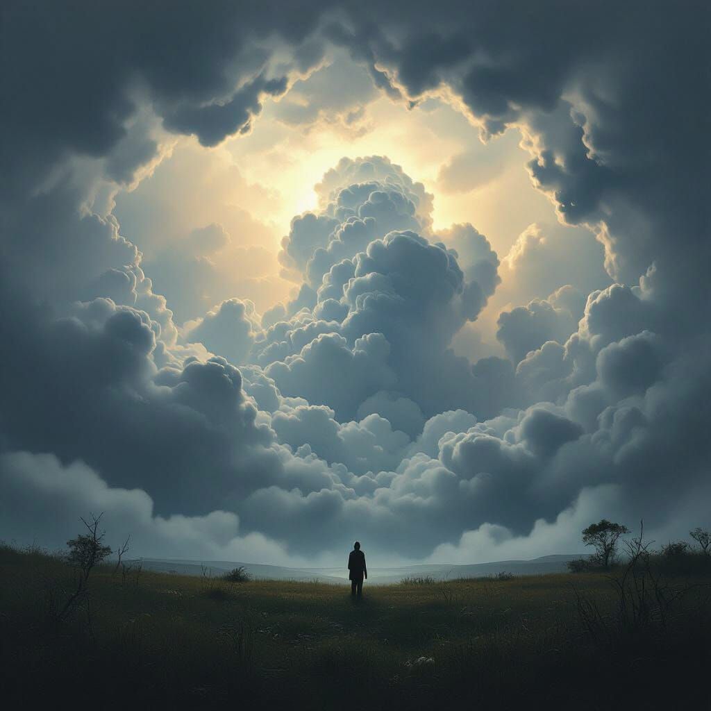 Ominous Dark Sky with Heavy Clouds