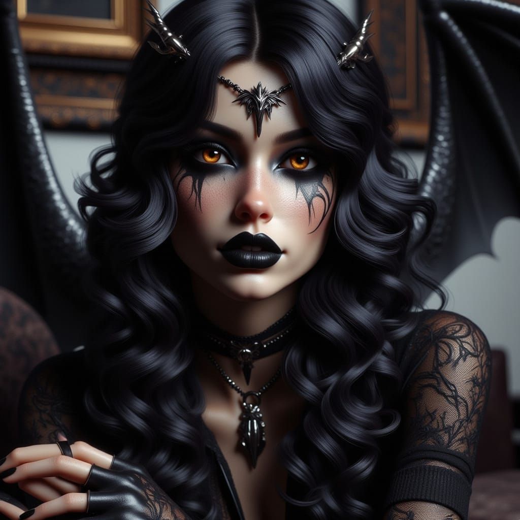 Ethereal 1950s Gothic Dragon Goddess