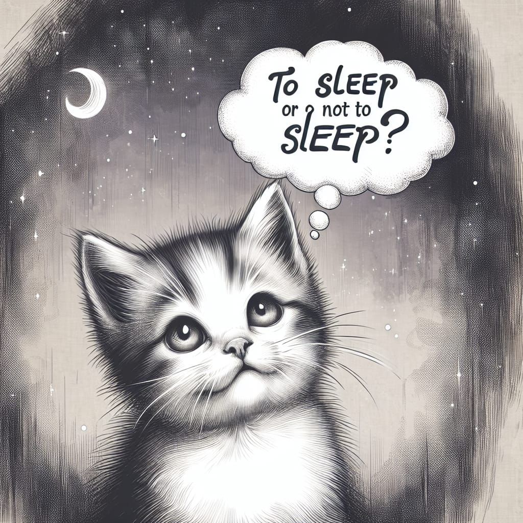 Curious Kitten Wonders 'To Sleep or Not To Sleep'