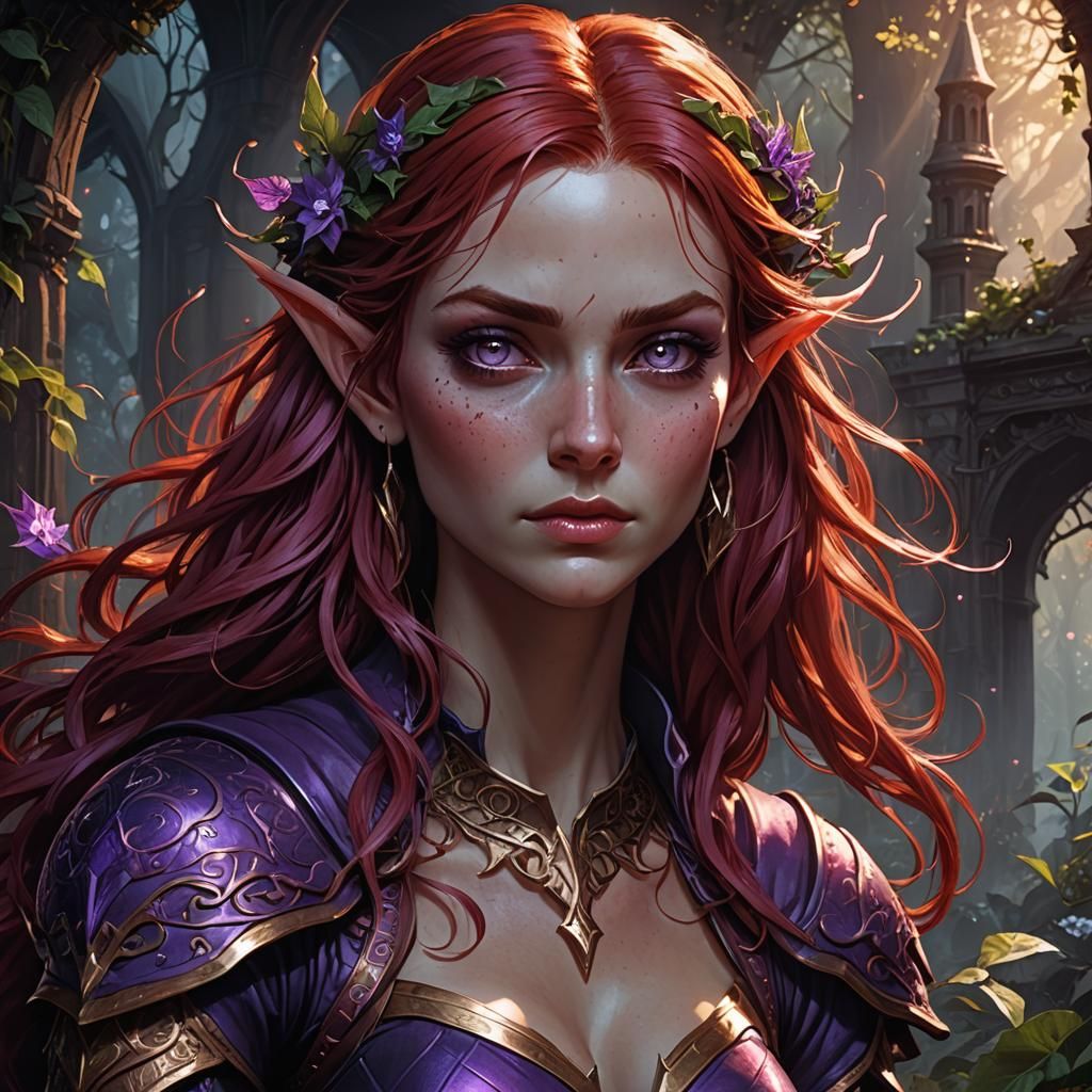 Red Haired Elf Girl: Comic Book Art