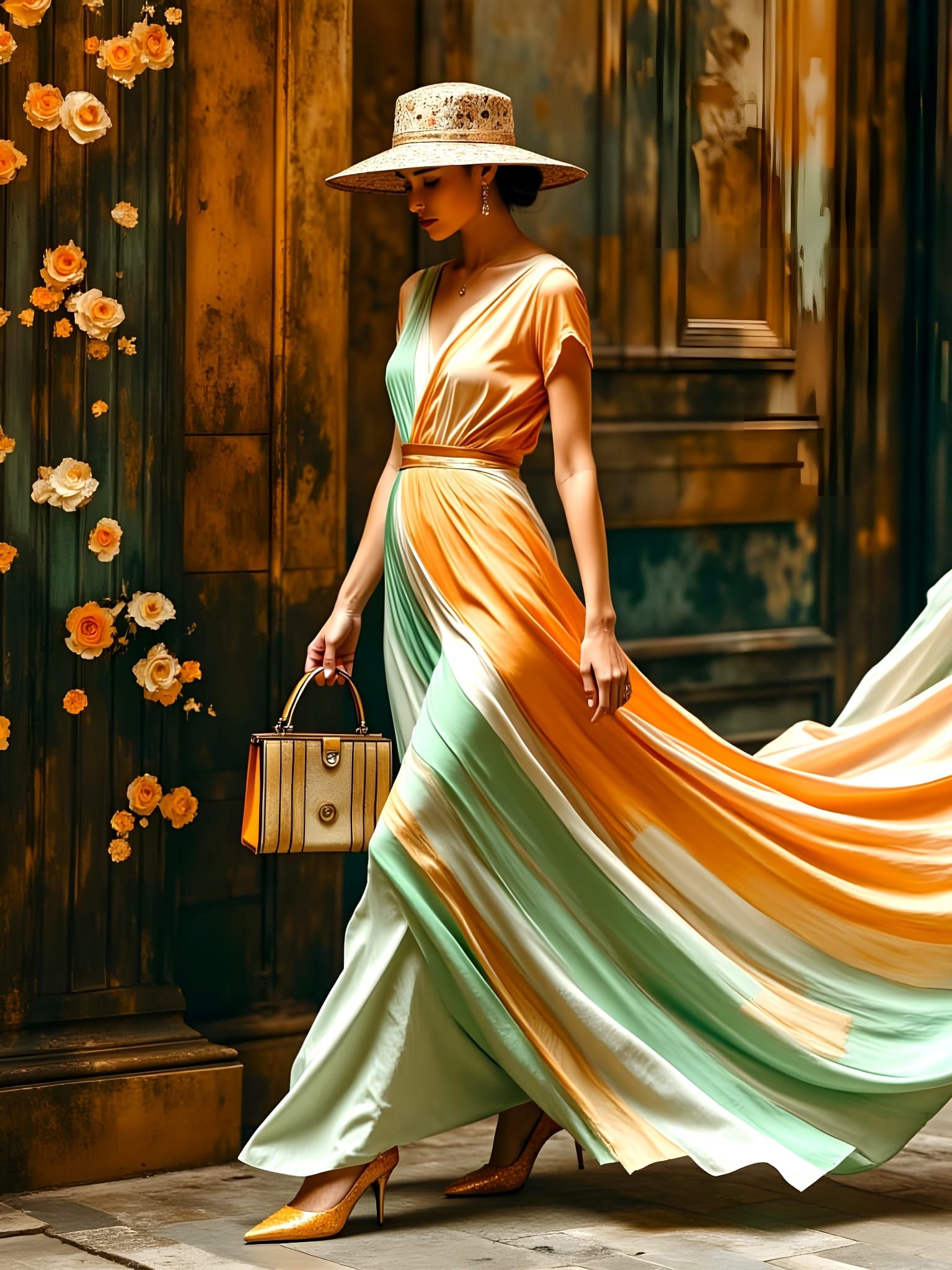 Supermodel Struts Down Runway in Vibrant Spring Suit