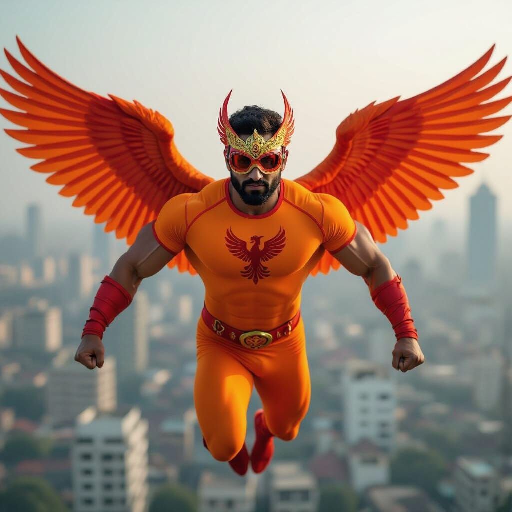 Bangladeshi Garuda Superhero Over Dhaka