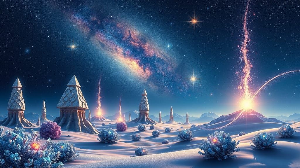 Surreal Celestial Paradise in Ethereal Light