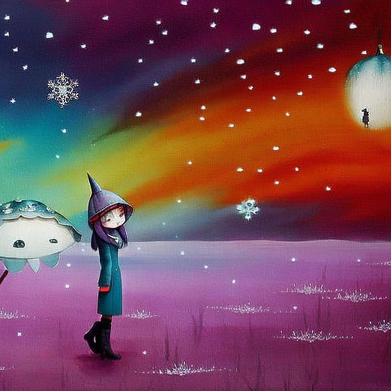 Anime Scene: Sadness in Falling Snow