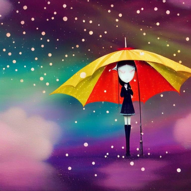 Anime Sadness: Barren Trees in Falling Snow