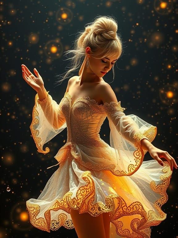 A beautiful lady in braided bun dances under the stars.🌟🌌