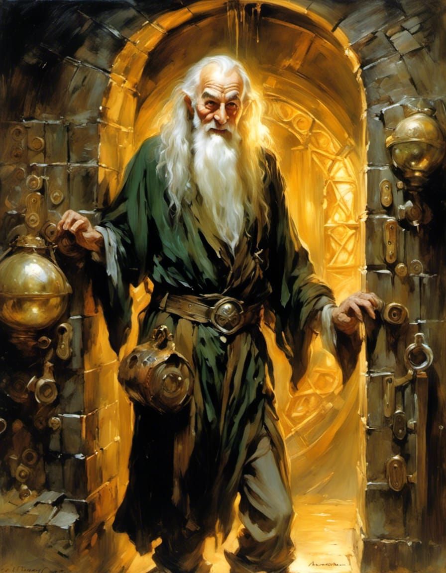 Middle-earth Elf Adventurer in Chiaroscuro Style