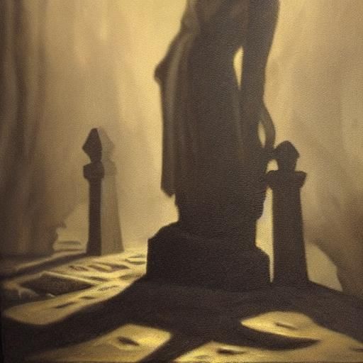 Ancient Vampire Summons Figure in Dark Expressionism