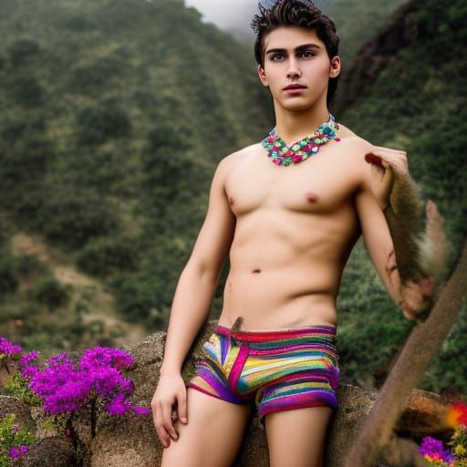 Sensuous Inca Youth in Raphael Style
