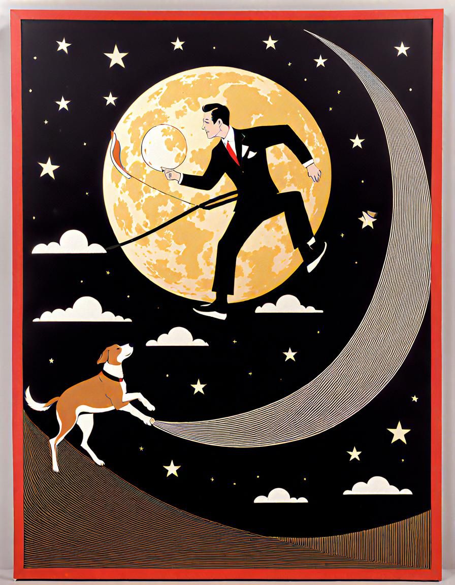 Man Kicks Dog to Moon, Surrealist Style