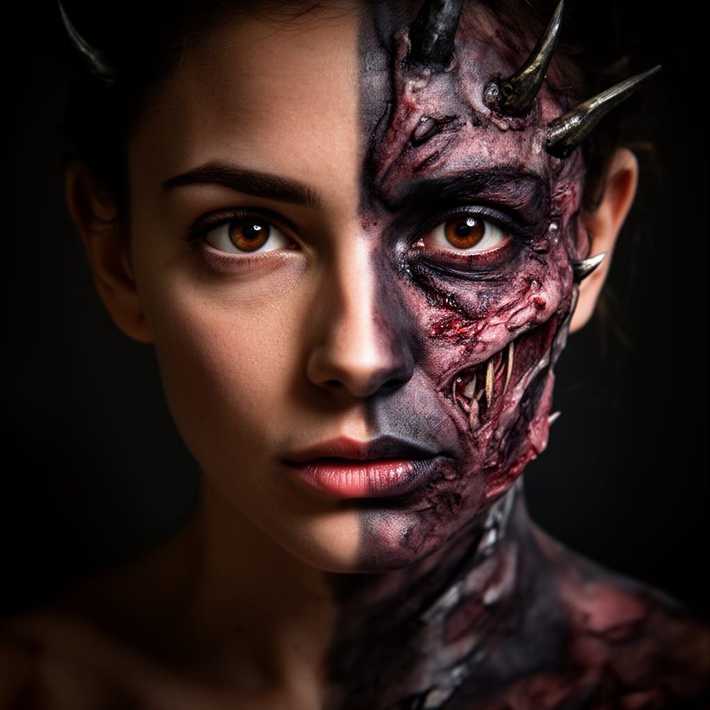 Dualistic Portrait: Harmony of Good and Evil