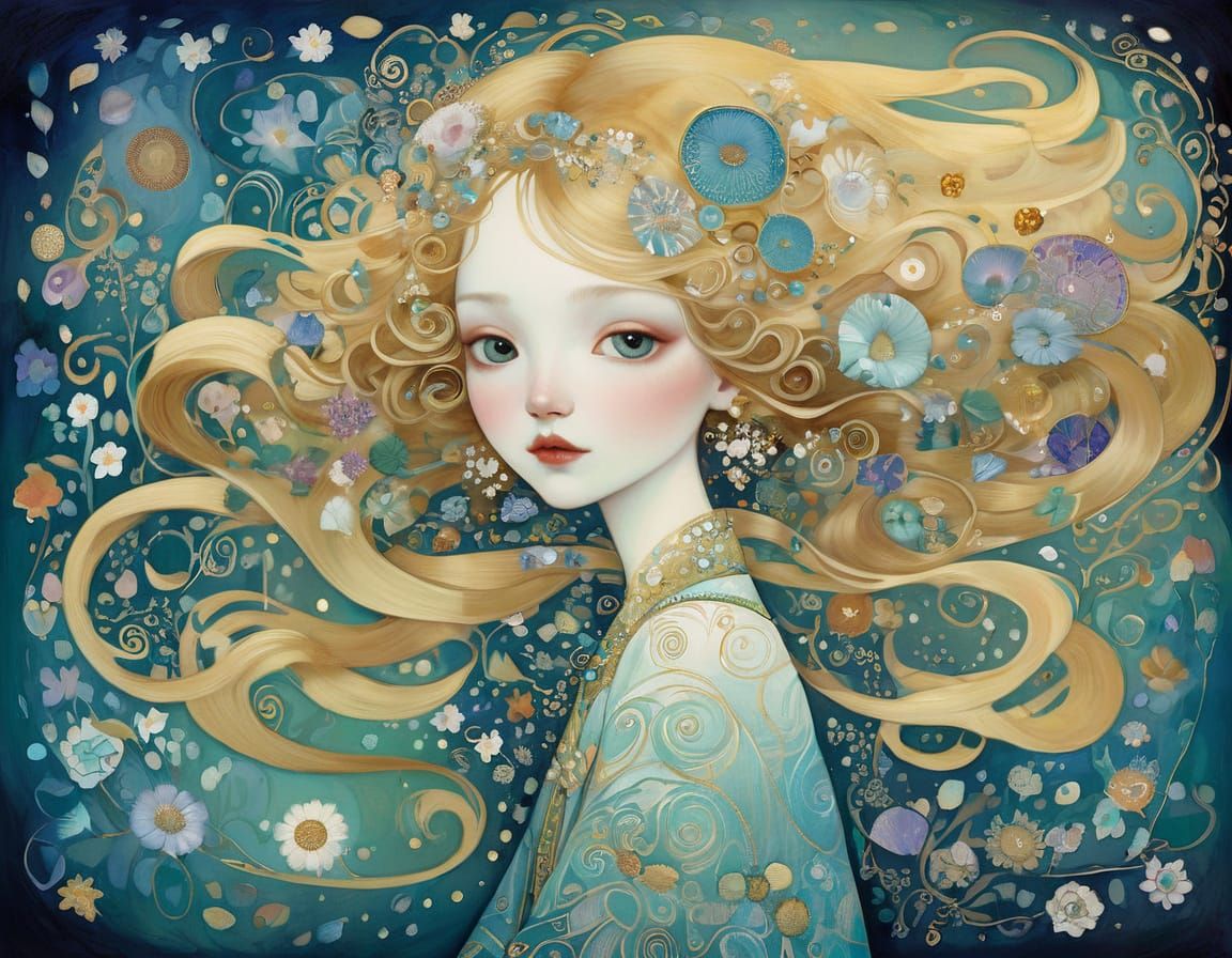 Abstract Portraiture in Klimt and Bergsma Style