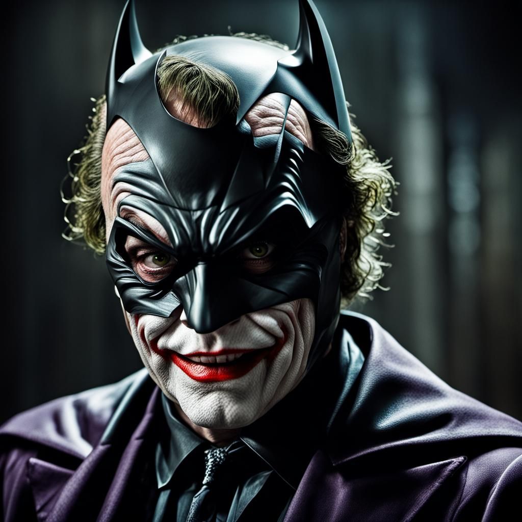 Joker as Batman: Hyperrealistic Cinematic Portrait