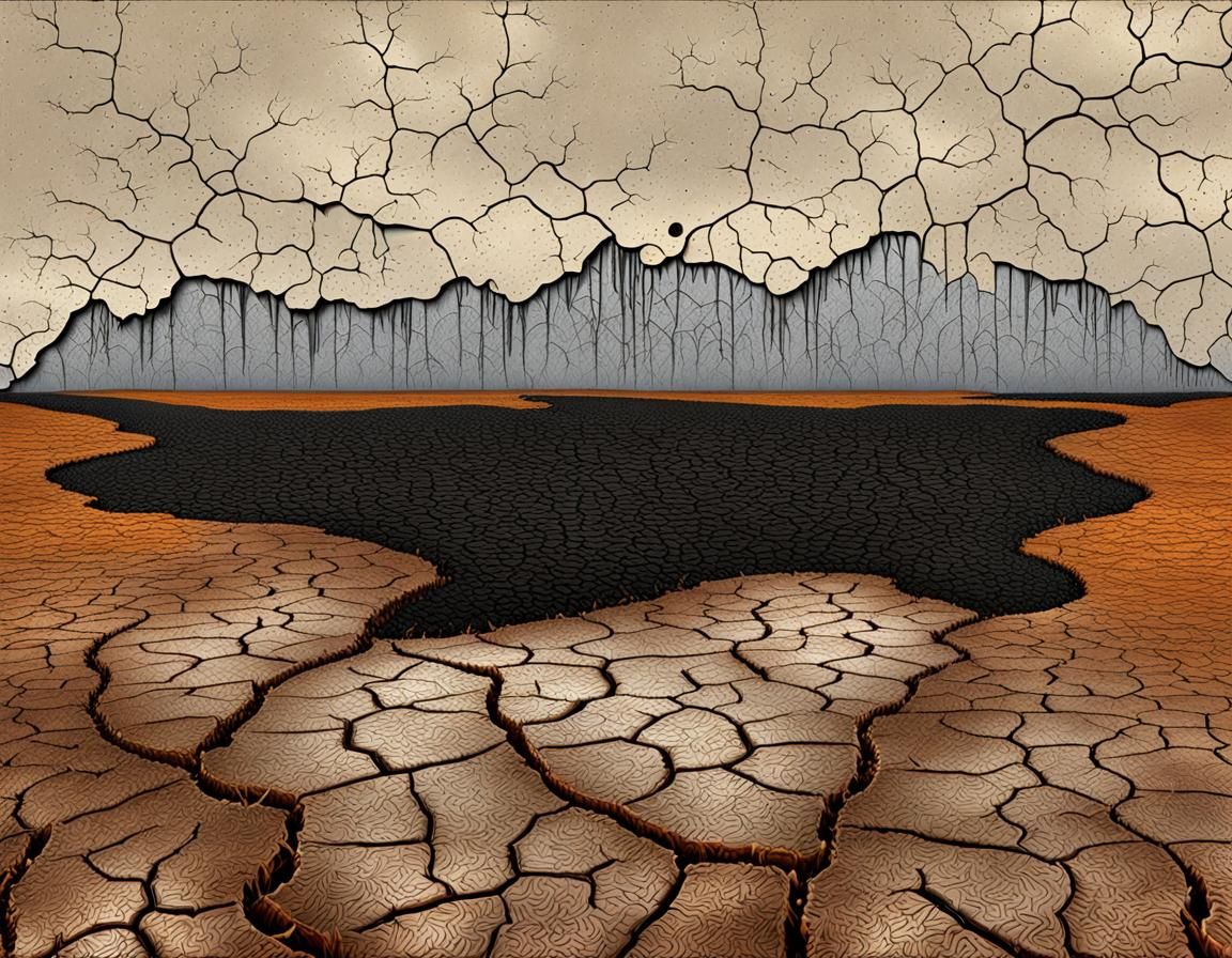 Cracked Impasto Landscape