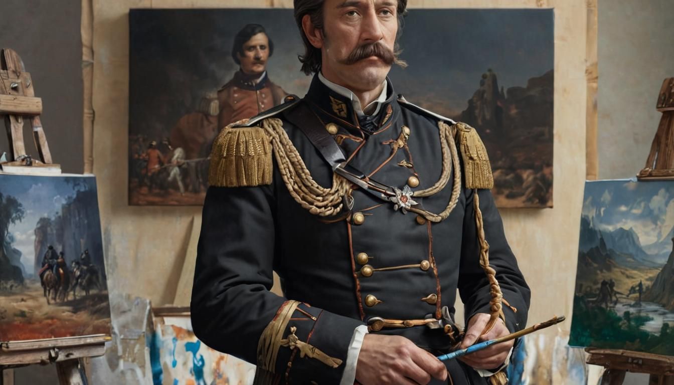 Western Marshal Depicted as Artist in Photorealistic Style