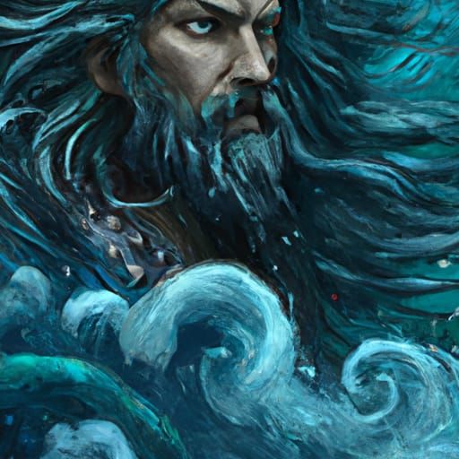 Neptune, King of the Sea, in a Stormy Portrait