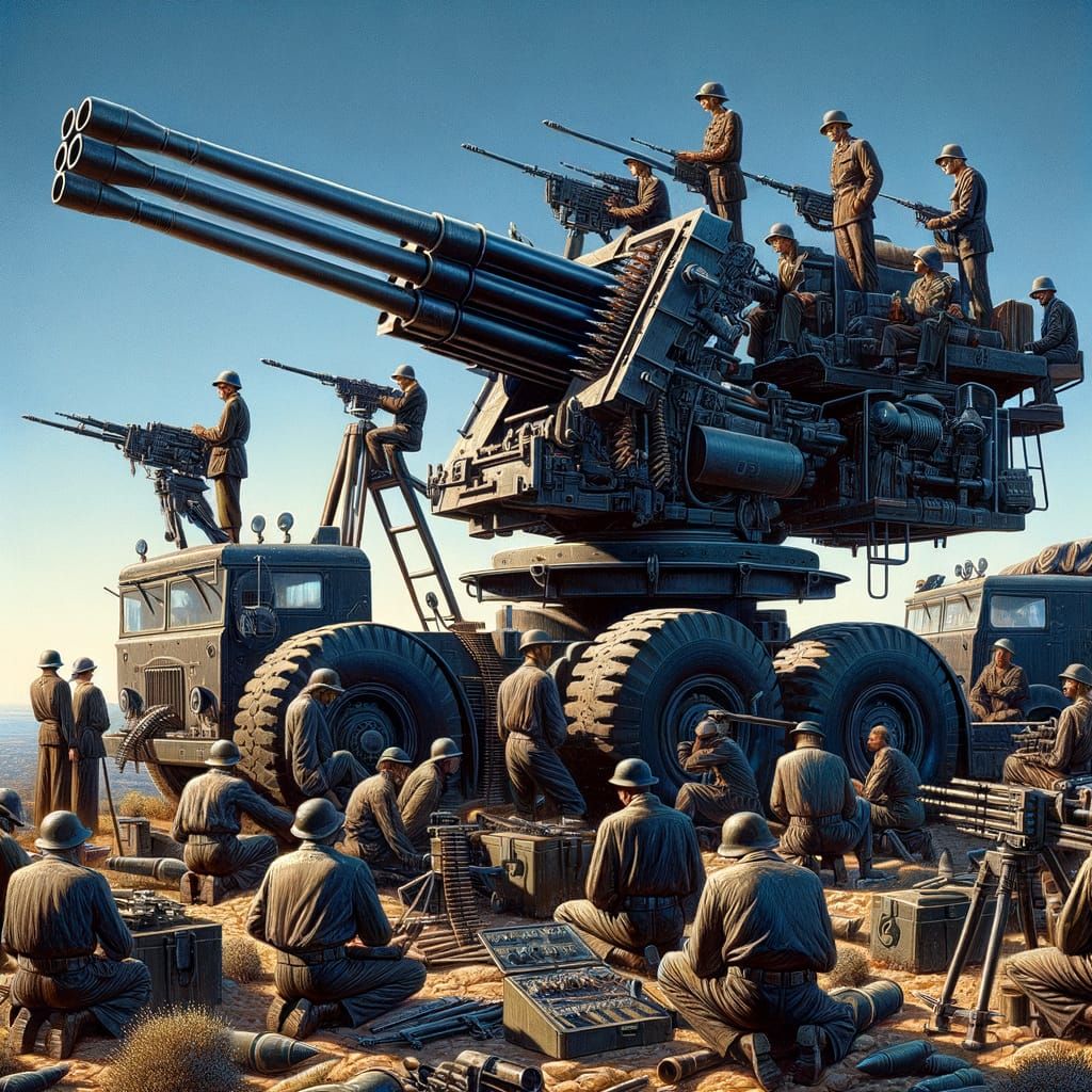 Mobile Anti-Aircraft Battery with Diverse Crew