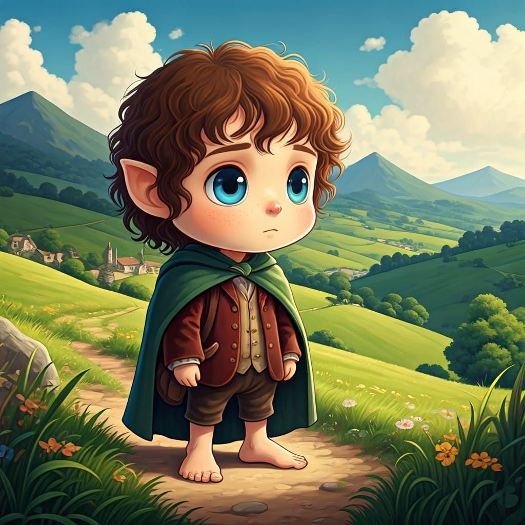 Frodo's Whimsical Departure from the Shire: A Chibi Adventur...