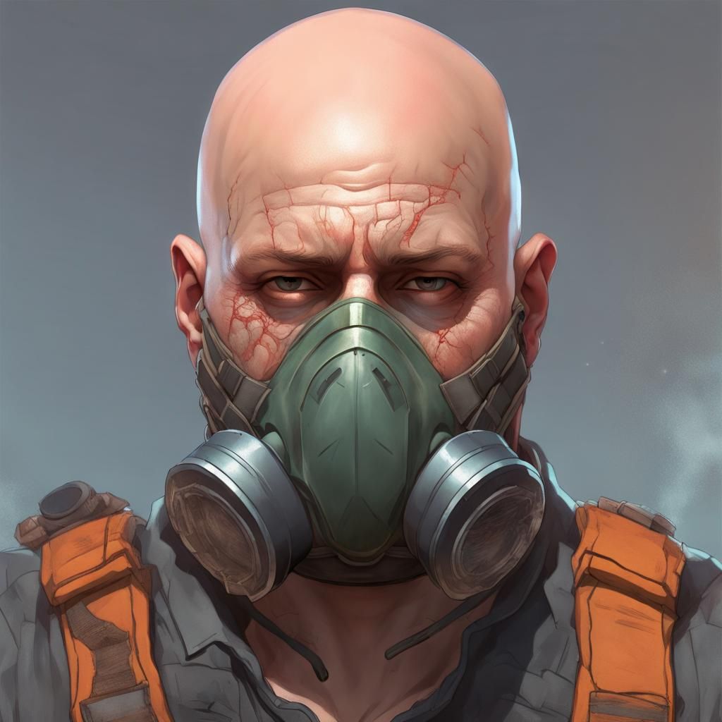 Acid Burn Victim Portrait in Hyperdetailed Style