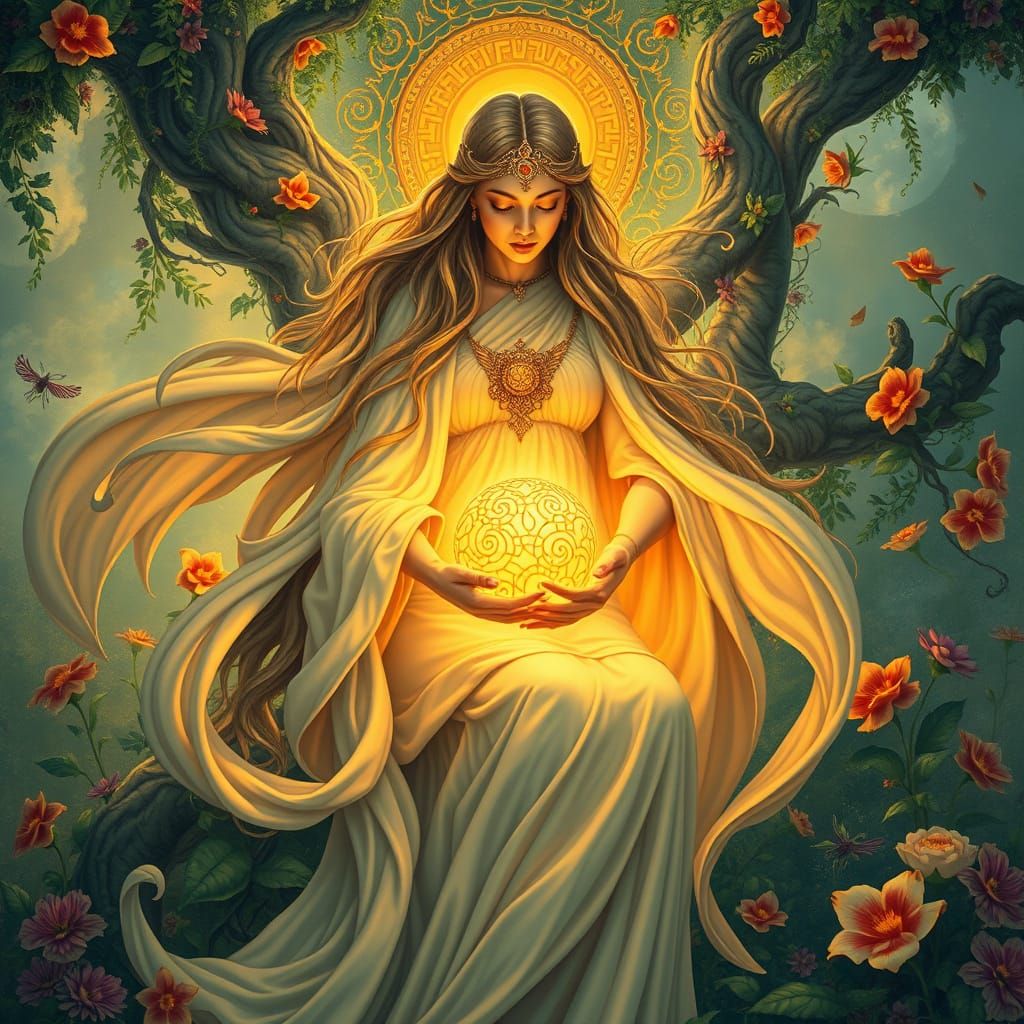 Ethereal Goddess in Bloom