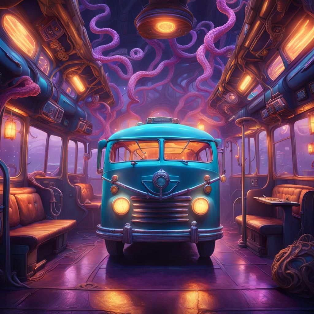 Mysterious Room with Glowing Tentacles, Trending on Artstati...