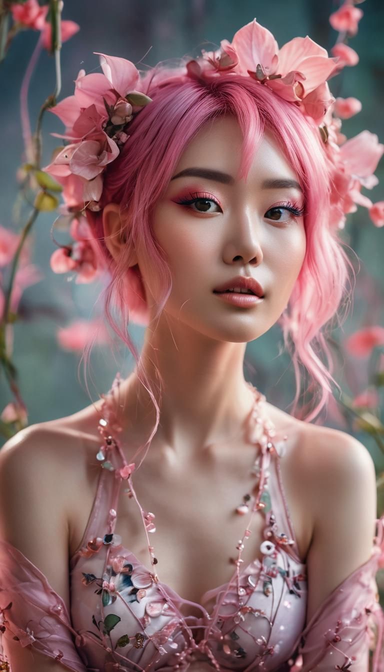 Whimsical Fairy Goddess in Vibrant, Cosmic Dreamscape