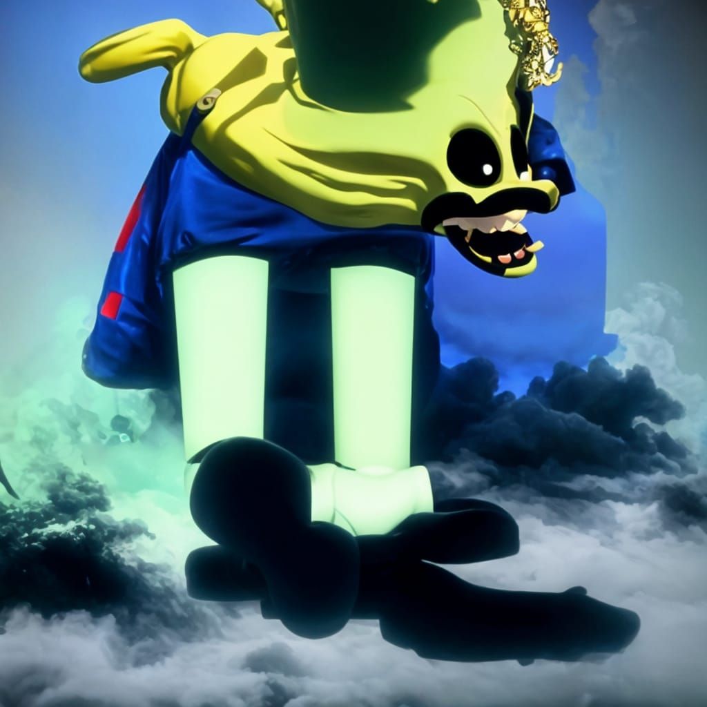 Beetlejuice Simpson as Super Mario Art