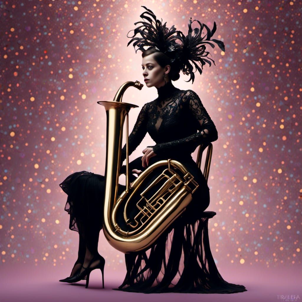 <lora:Goddess Energy:1.0> Tuba player