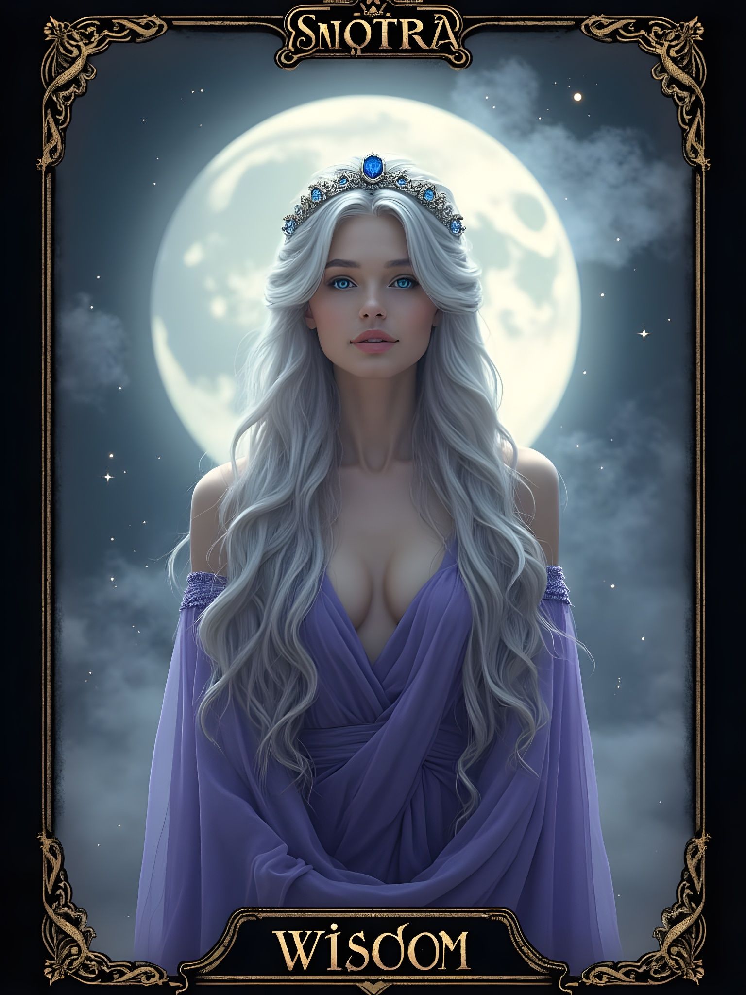 Norse Goddess of Wisdom on a Mystical Tarot Card